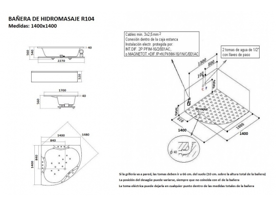 BAÑERA DE HIDROMASAJE R-104 2