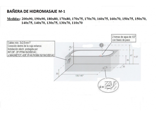 BAÑERA DE HIDROMASAJE M1 4