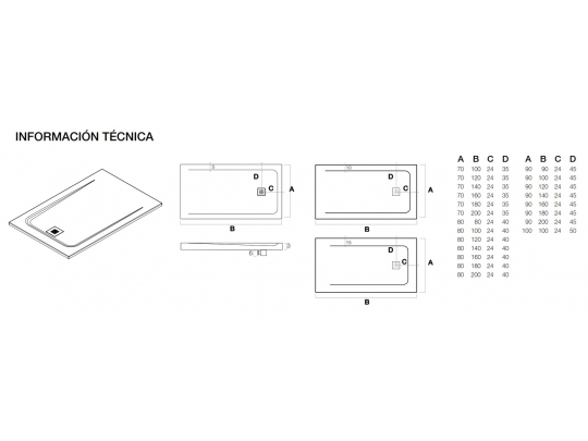 PLATO DE DUCHA SOLID SURFACE AC900 1