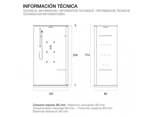 CABINA DE HIDROMASAJE AH-150 2