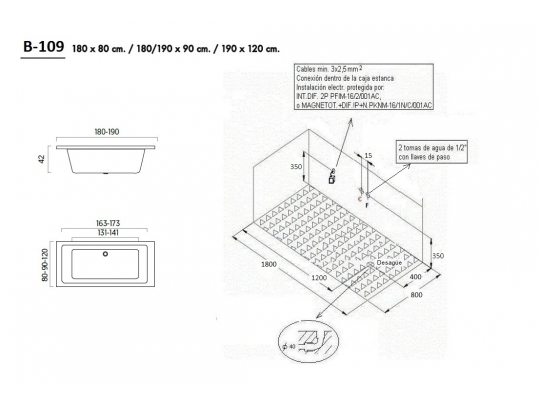 BAÑERA DE HIDROMASAJE B-109 1