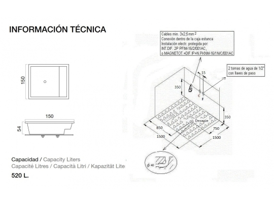 BAÑERA DE HIDROMASAJE B-110 1