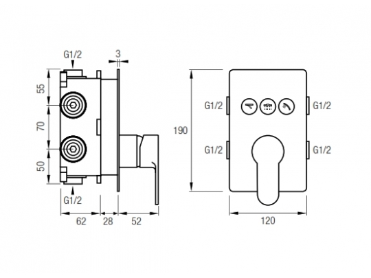 DISTRIBUIDOR M-03 DE 3 VÍAS 1