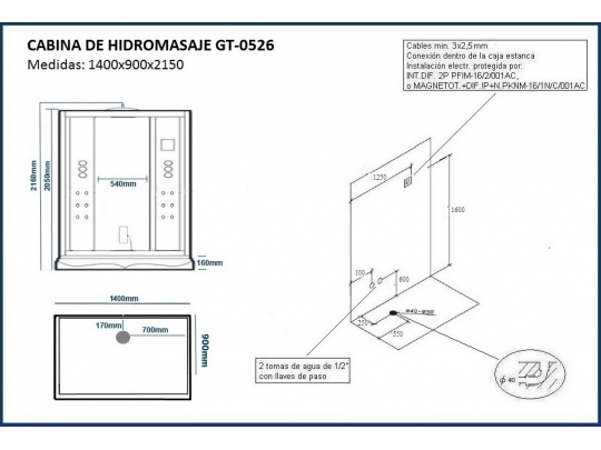 CABINA DE HIDROMASAJE GT-0526 7