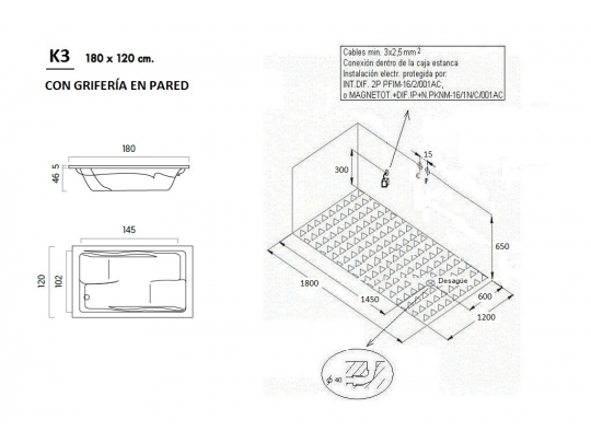 BAÑERA DE HIDROMASAJE K3 1