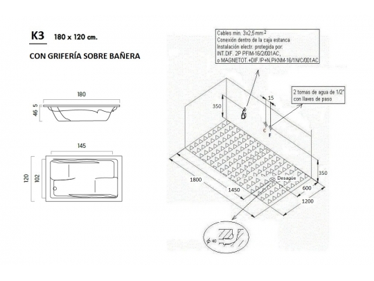 BAÑERA DE HIDROMASAJE K3 2