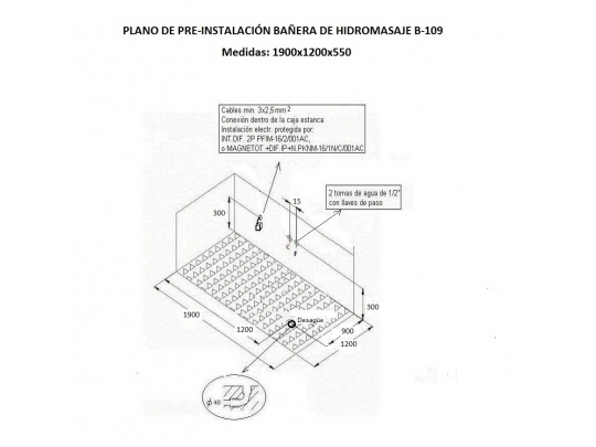 BAÑERA DE HIDROMASAJE B-109 7