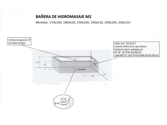 BAÑERA DE HIDROMASAJE M2 1