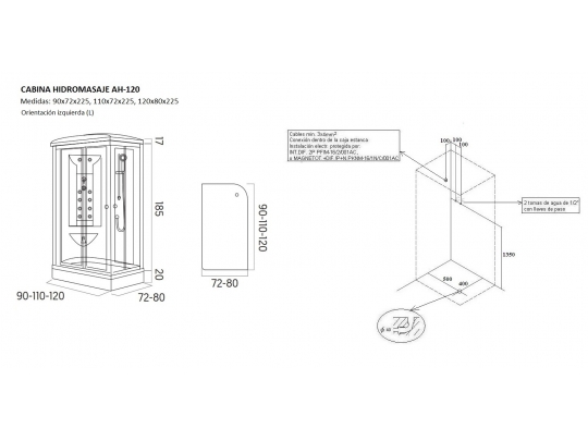 CABINA DE HIDROMASAJE AH-120 4
