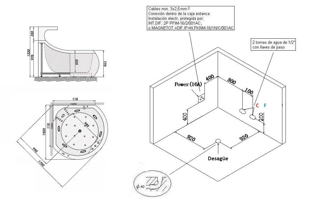 BAÑERA DE HIDROMASAJE BALLENA
